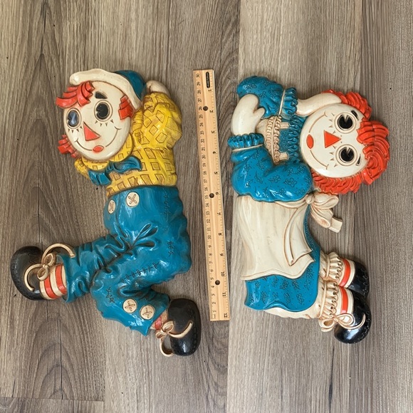 Vintage Raggedy Ann & Andy Wall Hangings Bob Merrill Plaque 1977 Dart Inc 70s - Picture 13 of 16